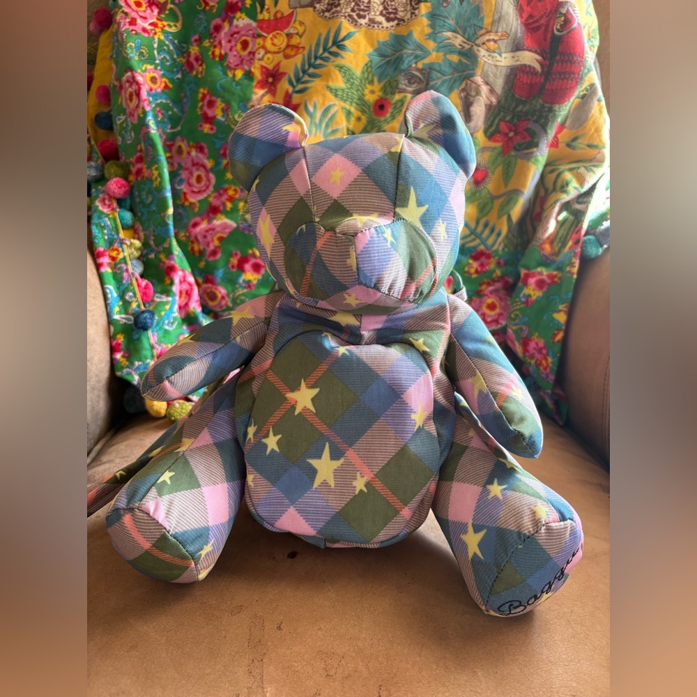 VGUC Baggu Bear Bag in Star Plaid